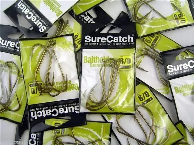 10 Packs of Surecatch Bronze Baitholder Fishing Hooks