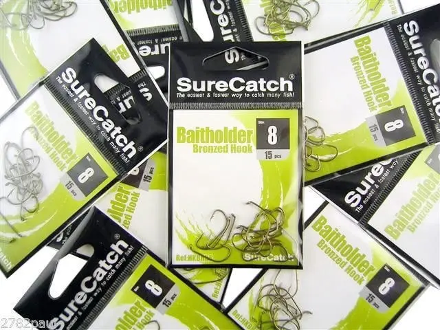 10 Packs of Surecatch Bronze Baitholder Fishing Hooks