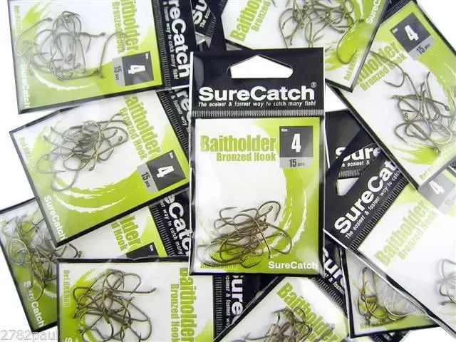 10 Packs of Surecatch Bronze Baitholder Fishing Hooks