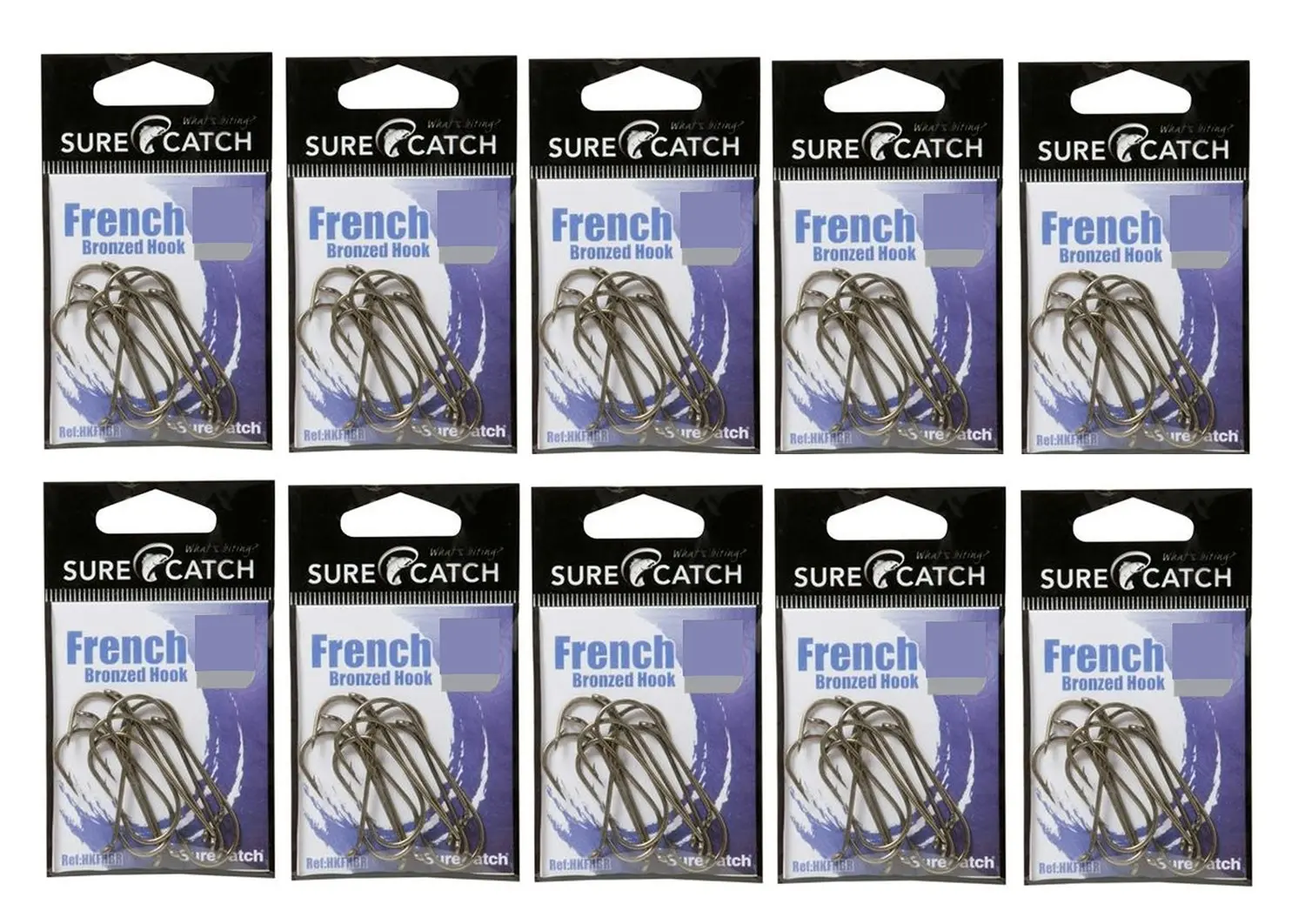 10 Packs of Surecatch French Bronzed Fishing Hooks