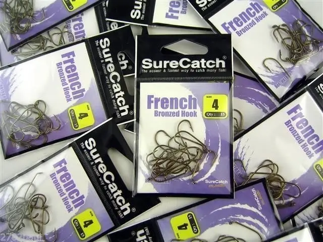 10 Packs of Surecatch French Bronzed Fishing Hooks