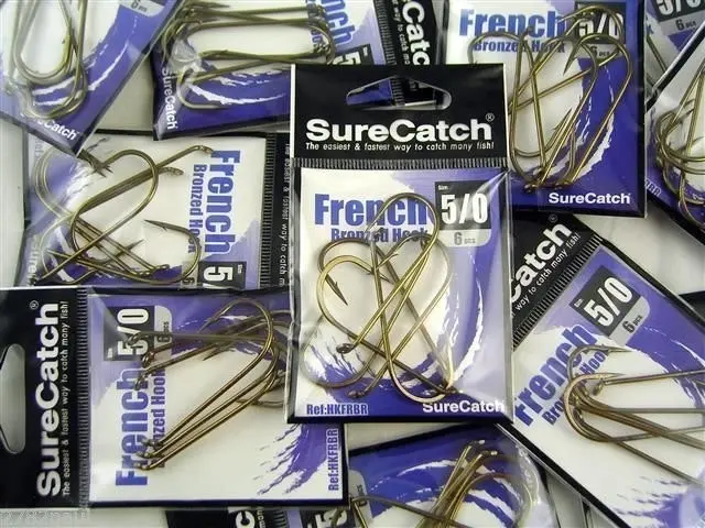 10 Packs of Surecatch French Bronzed Fishing Hooks