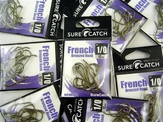 10 Packs of Surecatch French Bronzed Fishing Hooks