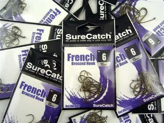 10 Packs of Surecatch French Bronzed Fishing Hooks