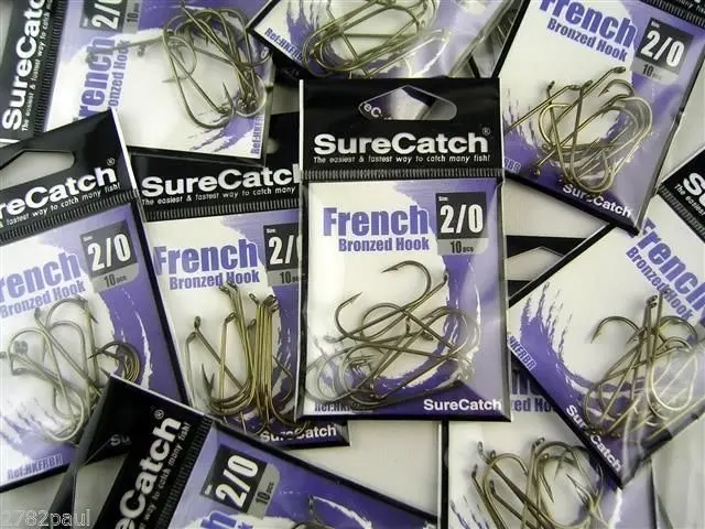 10 Packs of Surecatch French Bronzed Fishing Hooks