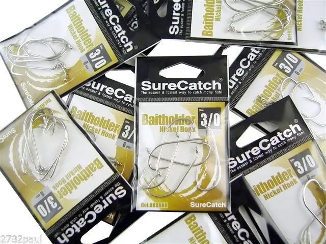 10 Packs of Surecatch Nickle Baitholder Fishing Hooks