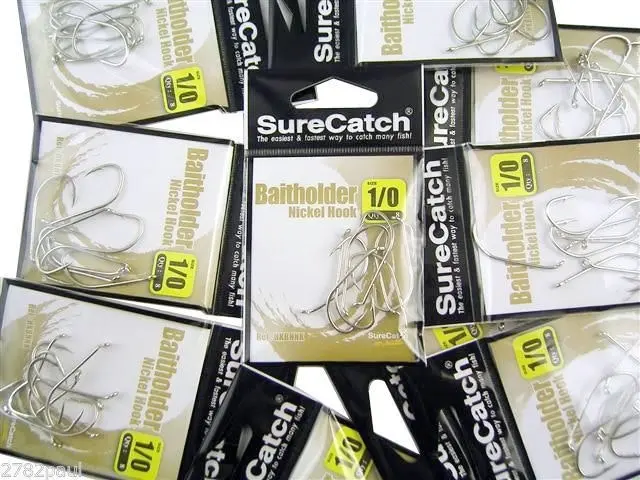 10 Packs of Surecatch Nickle Baitholder Fishing Hooks