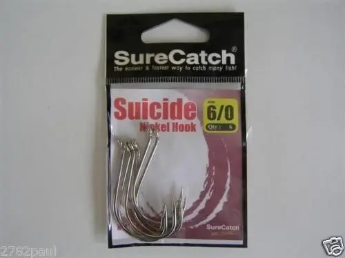 10 Packs of Surecatch Suicide Nickel Fishing Hooks