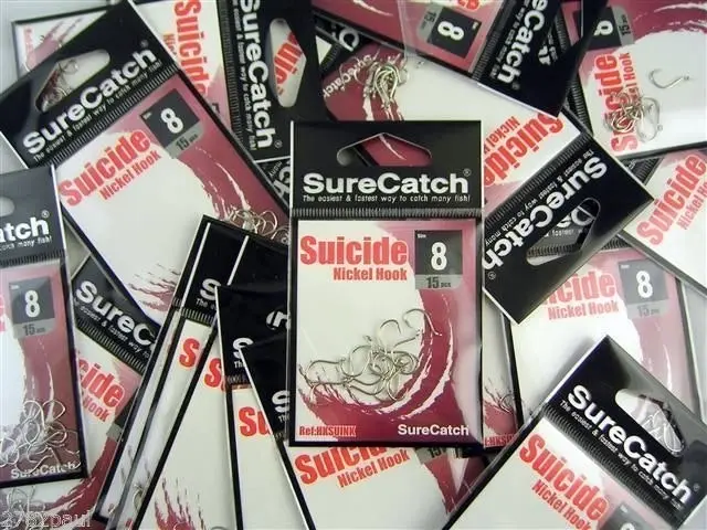 10 Packs of Surecatch Suicide Nickel Fishing Hooks