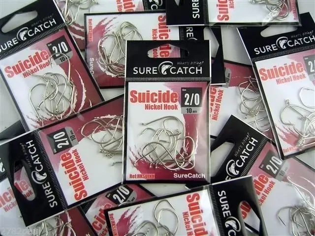 10 Packs of Surecatch Suicide Nickel Fishing Hooks