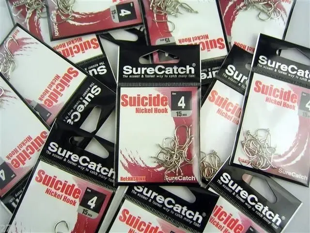 10 Packs of Surecatch Suicide Nickel Fishing Hooks