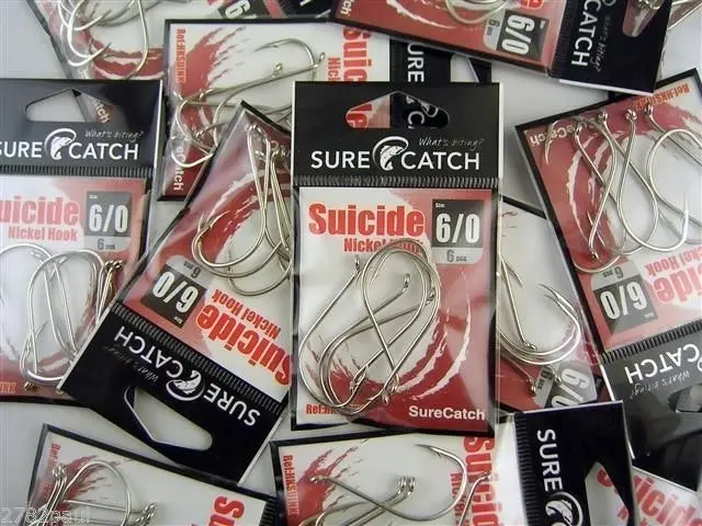 10 Packs of Surecatch Suicide Nickel Fishing Hooks