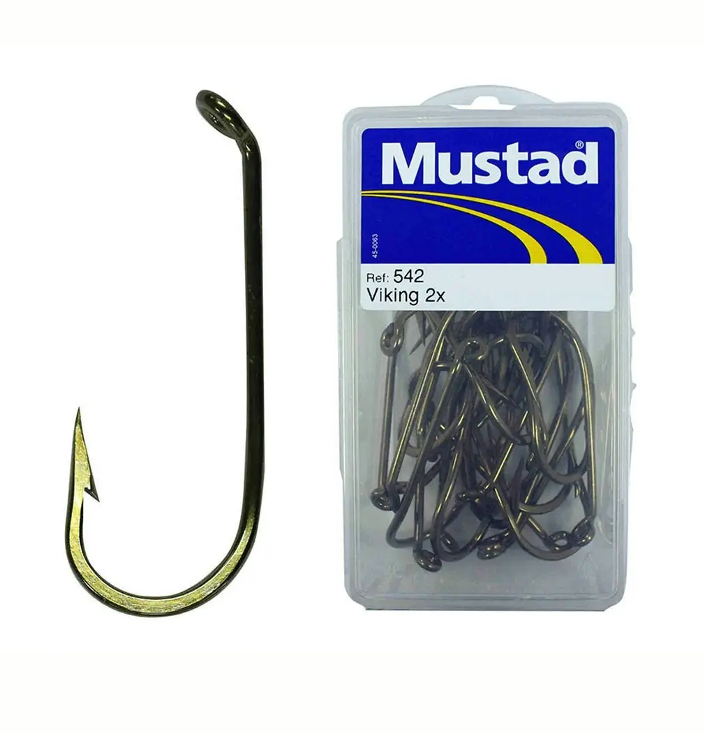 100 x Mustad 542 Bronze French Viking 2x Strong Fishing Hooks