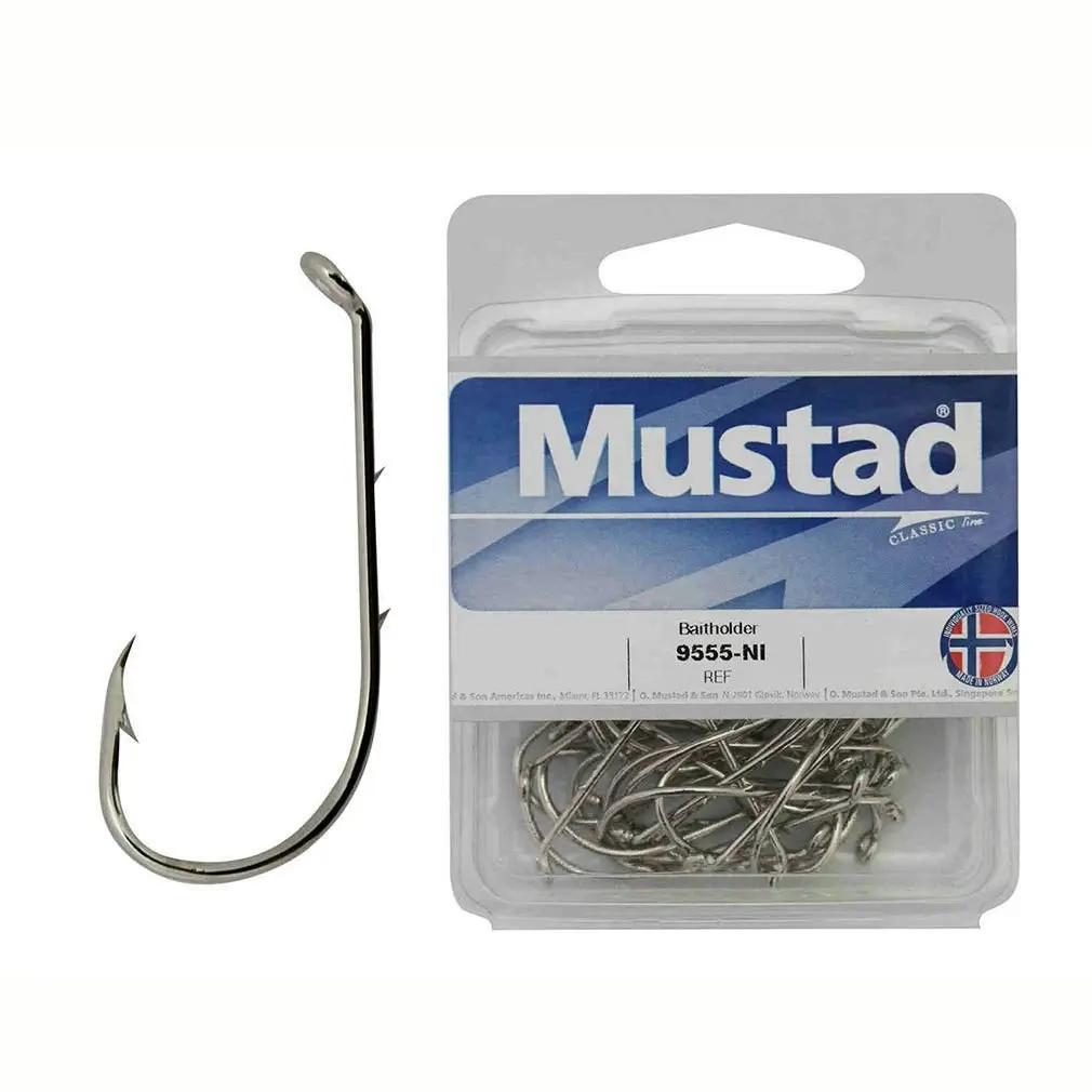 100 x Mustad 9555B Beaked Baitholder Nickle Plated Fishing Hooks