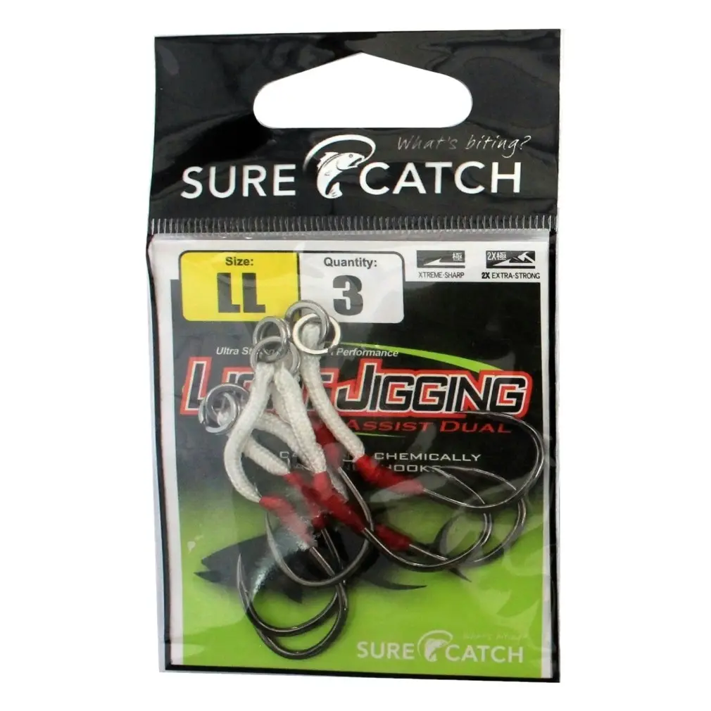 3 Pack of Surecatch Light Jigging Assist Hooks - Dual Rig Fishing Hooks