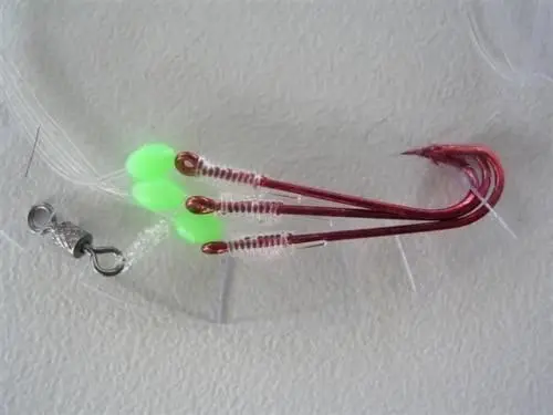 Surecatch Whiting Rig with Size 6 Chemically Sharpened Hooks and Lumo Beads