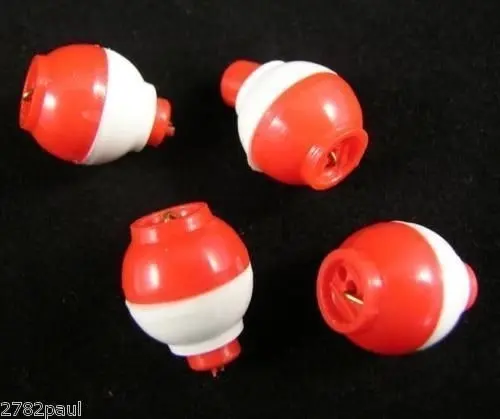 4 X 1/2 Inch Red and White Push Button Fishing Floats