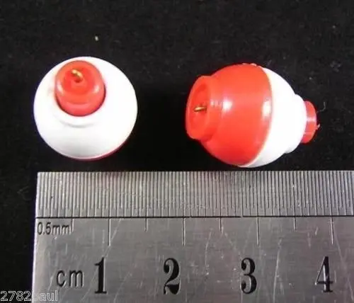 4 X 1/2 Inch Red and White Push Button Fishing Floats