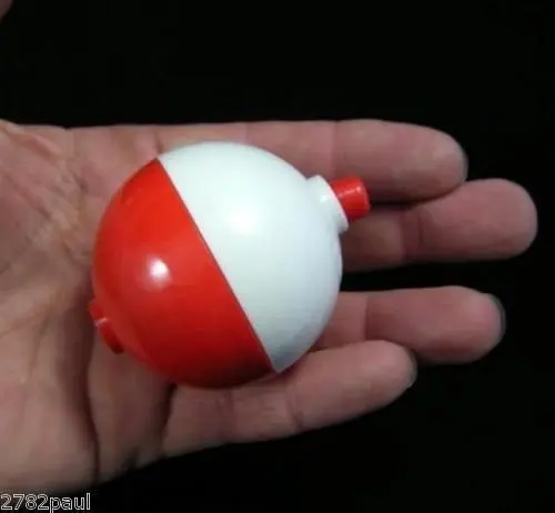 2 X 2 Inch Red and White Push Button Fishing Floats