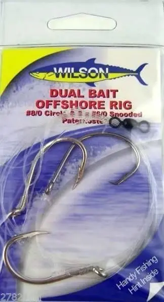 Wilson Live Dual Bait Offshore Rig - 8/0 Circle & 2 X 6/0 Snooded Paternoster