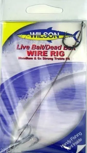 Wilson Live Bait/Dead Bait Wire Rig - #4 Treble & Hoodlum - 69lb Wire Trace