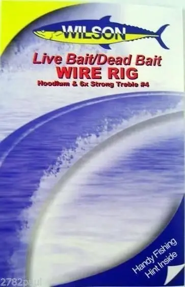 Wilson Live Bait/Dead Bait Wire Rig - #4 Treble & Hoodlum - 69lb Wire Trace