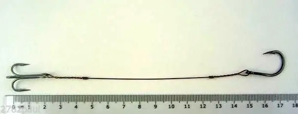 Wilson Live Bait/Dead Bait Wire Rig - #4 Treble & Hoodlum - 69lb Wire Trace