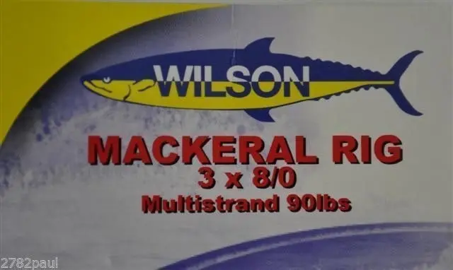 Wilson Mackerel Fishing Rig 3x8/0 Hook-Setup - 90lb Multi Strand Wire