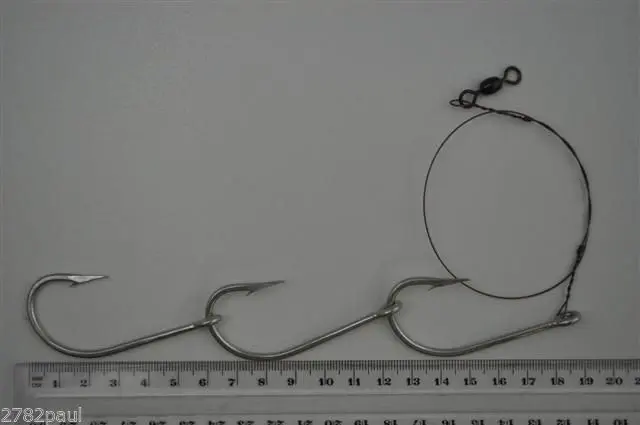 Wilson Heavy Duty Mackerel Fishing Rig 3x8/0 Hook-Setup-105lb Single Strand Wire