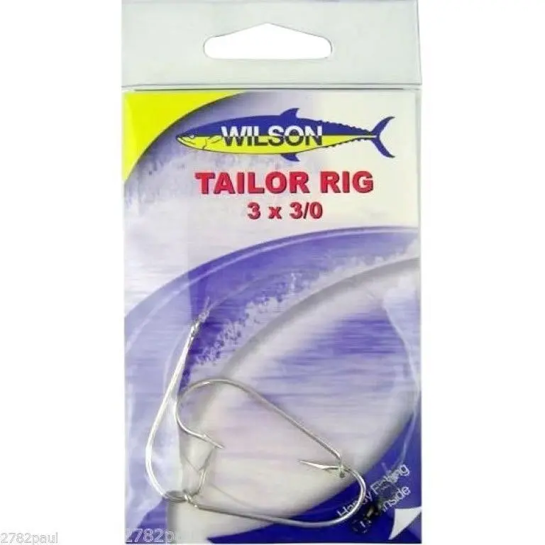 Wilson Tailor Fishing Rig 3x3/0 Hook-Setup - 40lb Clear Mono Leader