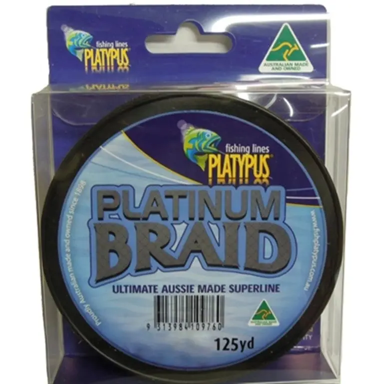 125 Yds Platypus Platinum Australian Made Braid - Grey Braided Fishing Line