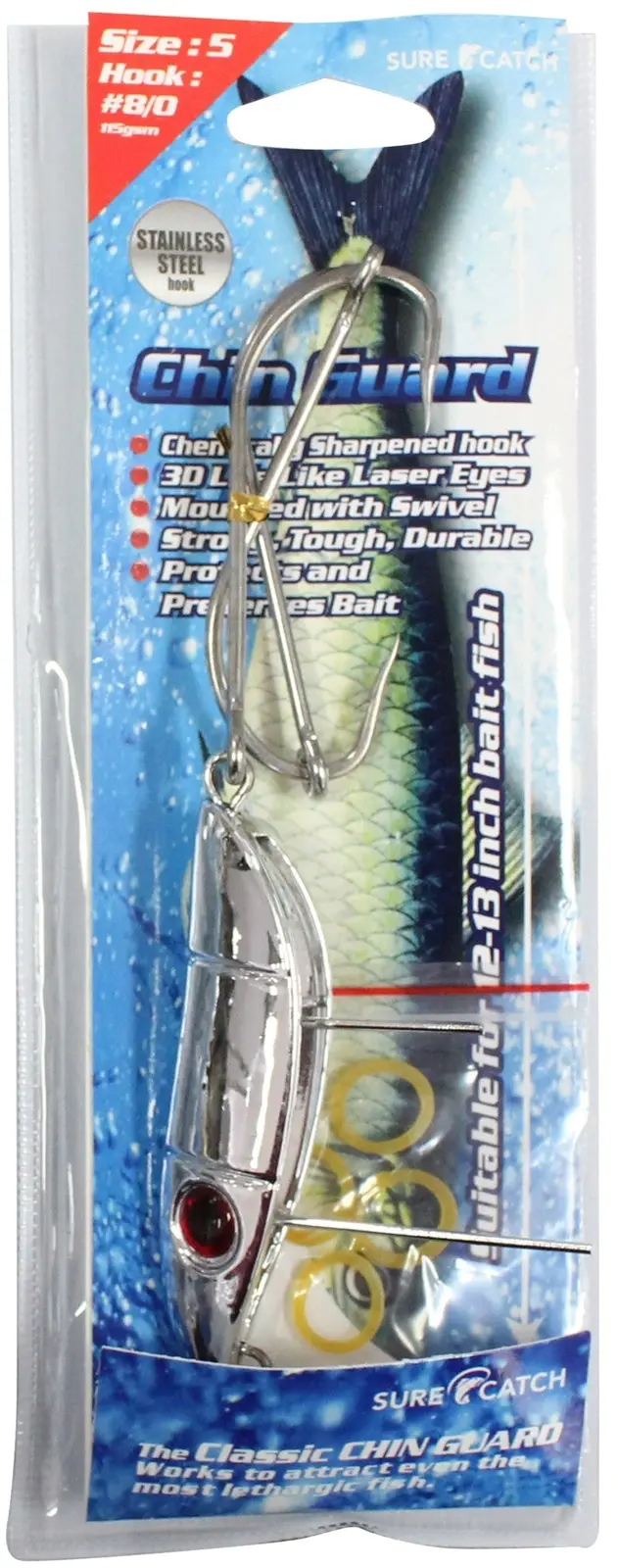 Surecatch 115gm Chin Guard Fishing Trolling Rig with 8/0 Stainless Steel Hooks