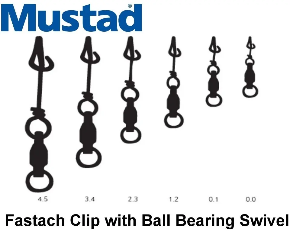 Mustad Ultrapoint Fastach Clips with Ball Bearing Swivel