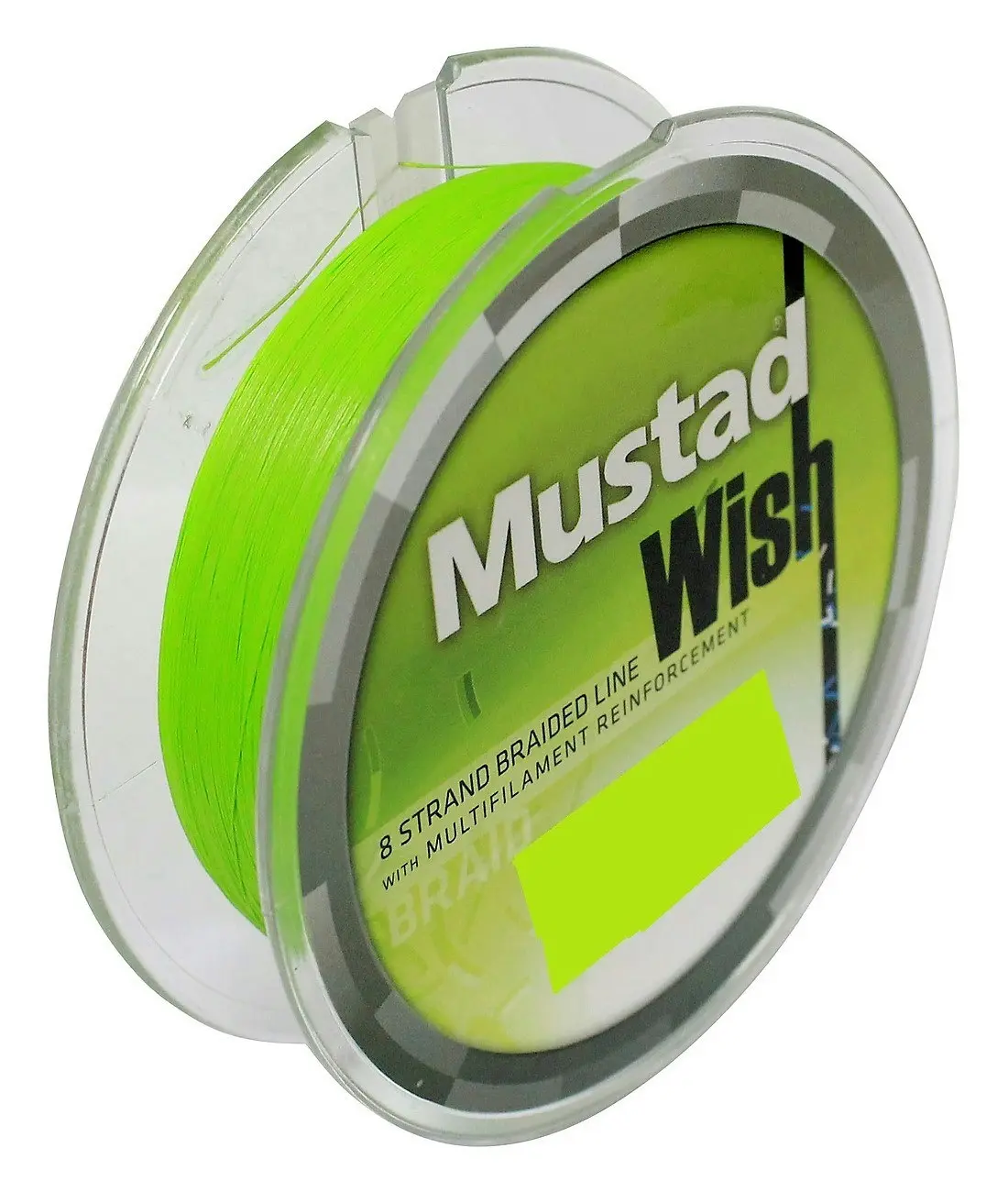 1 x 110m Spool of Mustad Wish Braid - 8 Strand Chartreuse Braided Fishing Line