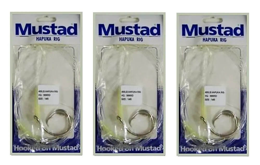 Bulk 3 Pack of Mustad Hapuka Rigs-Two Hook Hapuka Fishing Rigs with Circle Hooks