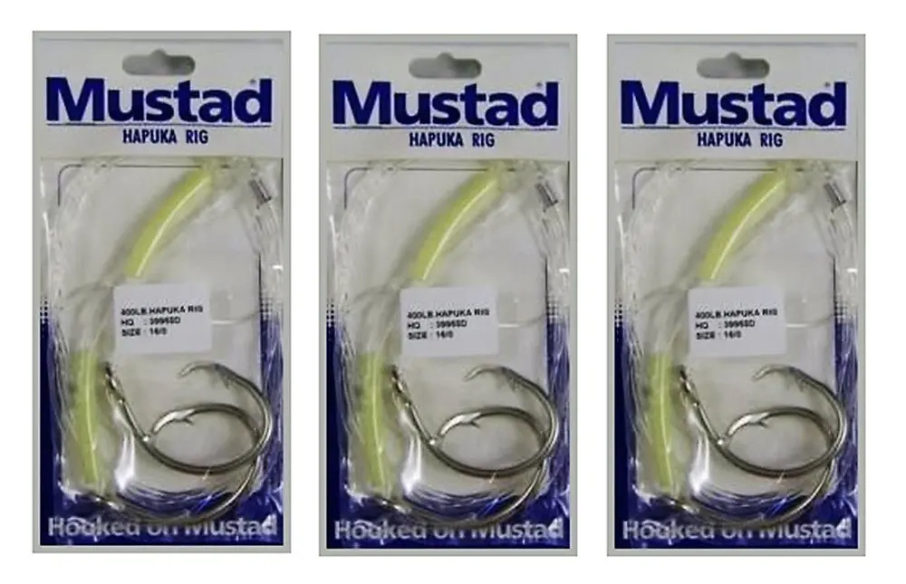 Bulk 3 Pack of Mustad Hapuka Rigs-Two Hook Hapuka Fishing Rigs with Circle Hooks