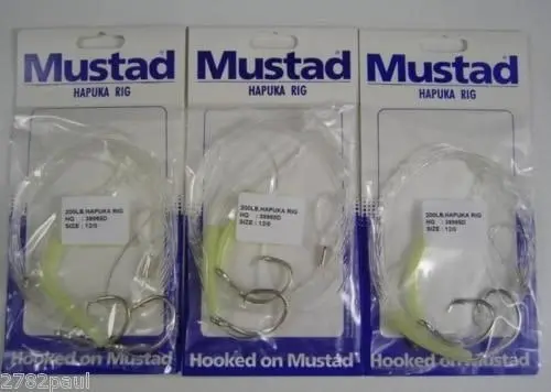 Bulk 3 Pack of Mustad Hapuka Rigs-Two Hook Hapuka Fishing Rigs with Circle Hooks