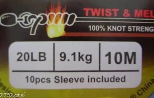 10m of Twist & Melt Stainless Steel Black Nylon Coated Fishing Wire