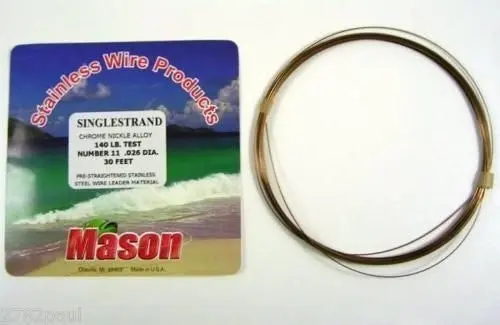 25ft Coil of Mason Single Strand Stainless Steel Wire Fishing Leader