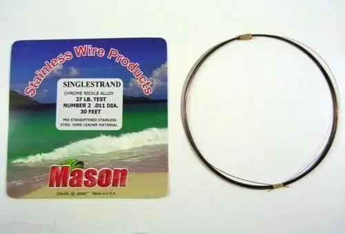 25ft Coil of Mason Single Strand Stainless Steel Wire Fishing Leader