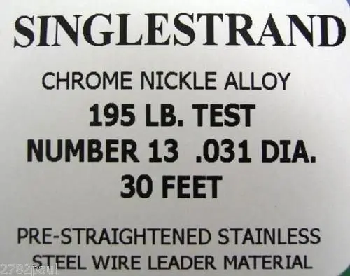 25ft Coil of Mason Single Strand Stainless Steel Wire Fishing Leader