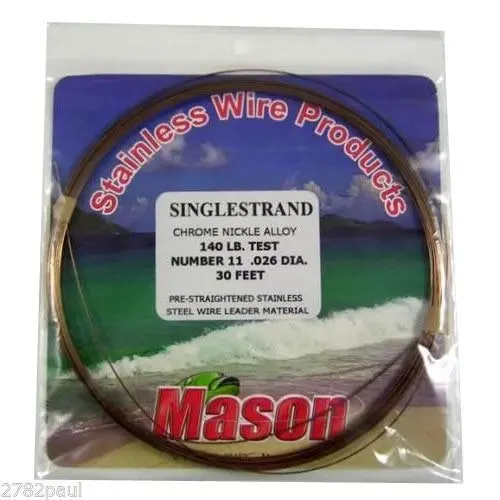 25ft Coil of Mason Single Strand Stainless Steel Wire Fishing Leader