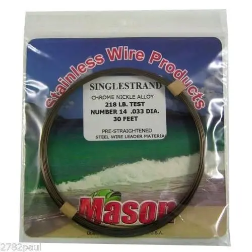 25ft Coil of Mason Single Strand Stainless Steel Wire Fishing Leader