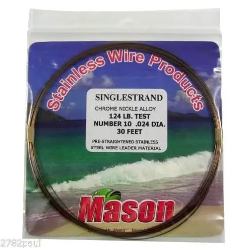 25ft Coil of Mason Single Strand Stainless Steel Wire Fishing Leader