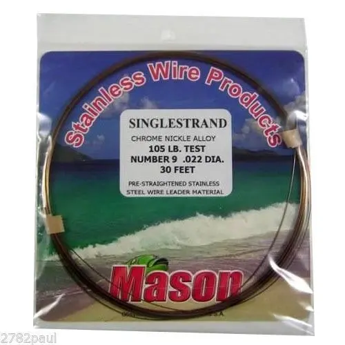 25ft Coil of Mason Single Strand Stainless Steel Wire Fishing Leader