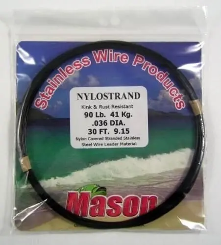 30ft Coil of Black Nylostrand Stainless Steel Fishing Wire Leader Material