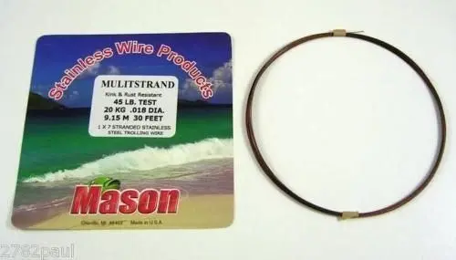 30ft Coil of Mason Multistrand Stainless Steel Wire Fishing Leader