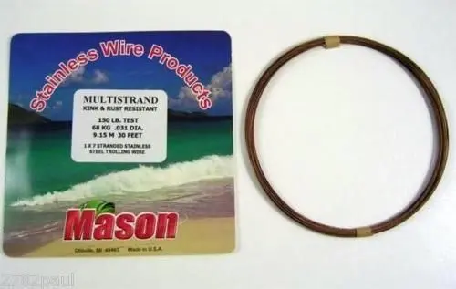 30ft Coil of Mason Multistrand Stainless Steel Wire Fishing Leader