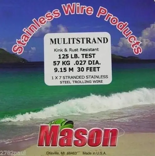 30ft Coil of Mason Multistrand Stainless Steel Wire Fishing Leader