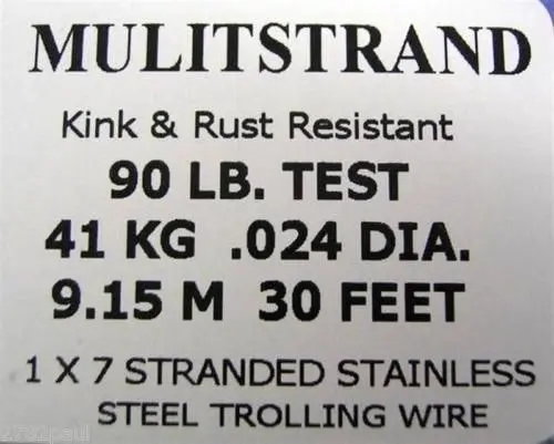 30ft Coil of Mason Multistrand Stainless Steel Wire Fishing Leader